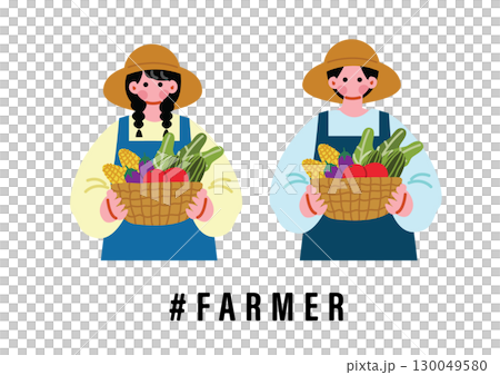 男人和女人耕作的插圖 130049580