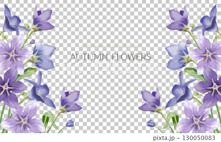 Watercolor bellflower flower frame 130050083