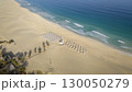 High angle of view of a Chaves beach luxury resort and turquoise ocean 130050279