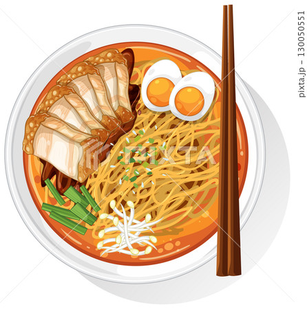 Vector Illustration of Delicious Ramen Bowl 130050551