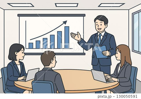 ビジネスシーン　プレゼンテーション　会議 130050591