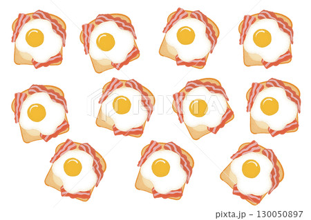 目玉焼きトースト 背景イラスト 目玉焼きトースト 背景イラスト 130050897