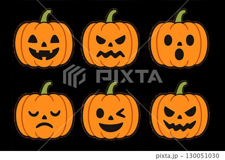 いろいろなカボチャのアイコン 130051030