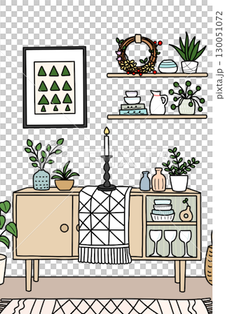 餐具櫃和展示櫃上的明信片 餐具櫃和展示櫃上的明信片 130051072