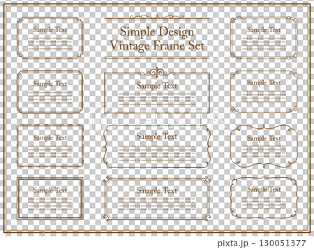 セピアのビンテージフレームとオーナメントのセット8 130051377