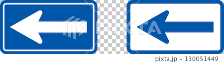 One-way guide sign, regulatory sign, road sign icon 130051449