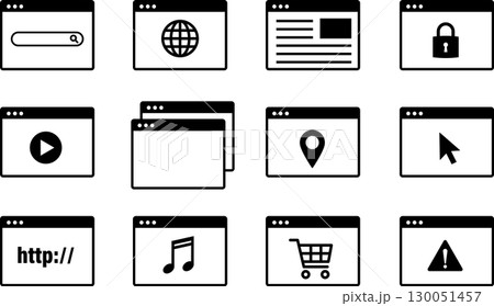 インターネット,Webサイト等のブラウザアイコン 130051457
