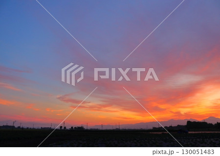 夕焼け空　耕作地 130051483