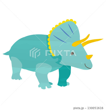 水彩風カラーの恐竜　トリケラトプス 130051616