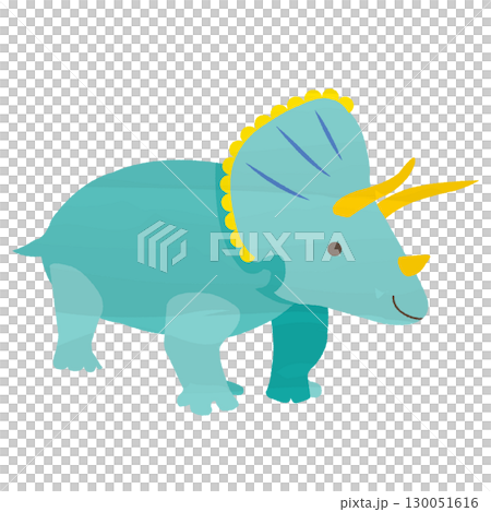 水彩風カラーの恐竜　トリケラトプス 130051616