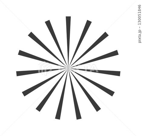 Retro black white sun rays bg. Pop art comic cartoon element. 130051846