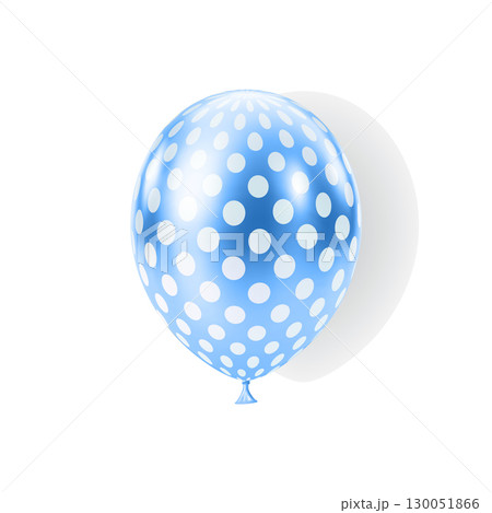 Blue white balloon. Luxury realistic dotted pattern. 130051866