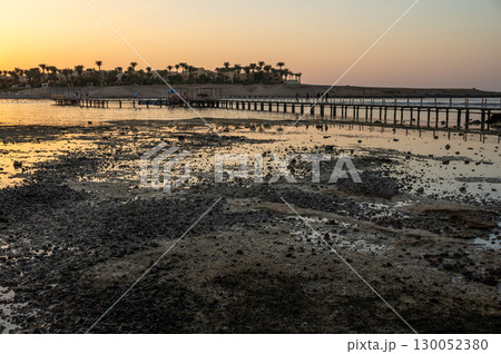 Sunset View Over Marsa Alam Lagoon and Pier 130052380