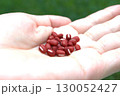 手のひらにのせた小豆 130052427