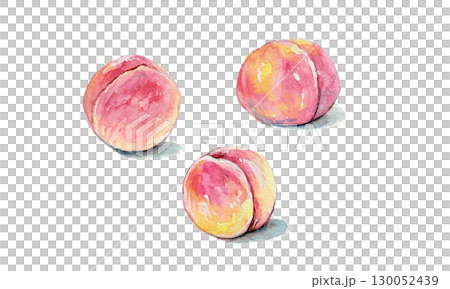 Illustration of peach drawn in watercolor Illustration of peach drawn in watercolor 130052439