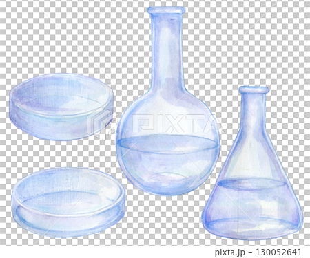 水彩イラスト　実験器具　実験道具　セット 130052641