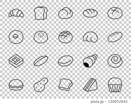 菜單上的麵包線圖示集 130052642