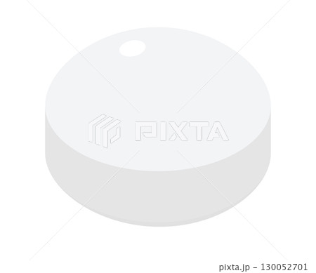 丸い形の白い錠剤のイラスト- 医療用の薬やサプリメント、ドラッグなどのシンプルなタブレットの素材 130052701