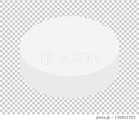Illustration of a round white tablet - Simple tablet material for medical medicines, supplements, drugs, etc. 130052703
