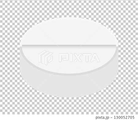 圓形白色藥片的插圖 - 用於醫療藥物、補充劑、藥物等的簡單藥片材料。 130052705