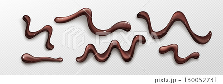 Glossy chocolate sauce drop patterns 130052731