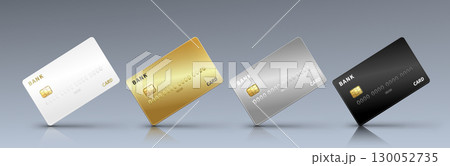 Bank credit card mockup with gold chip Bank credit card mockup with gold chip 130052735