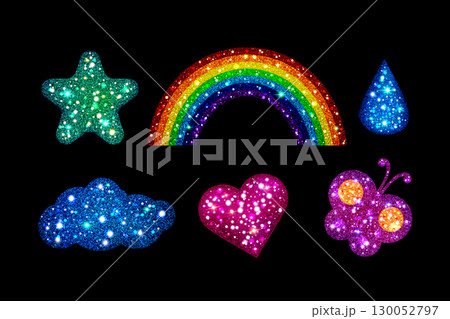 Y2k glitter sticker set 130052797