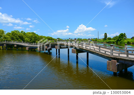 太鼓橋 乙女ケ池 大溝の水辺景観 高島市 太鼓橋 乙女ケ池 大溝の水辺景観 高島市 130053004