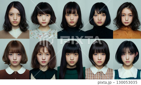 若い女性の表情 130053035