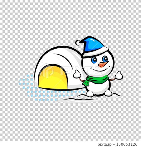 Snowmen and snow huts | Useful seasonal event materials series (winter) | Pop illustrations 130053126