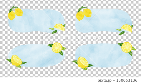 A refreshing watercolor lemon frame illustration set A refreshing watercolor lemon frame illustration set 130053136