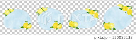 A refreshing watercolor lemon frame illustration set A refreshing watercolor lemon frame illustration set 130053138