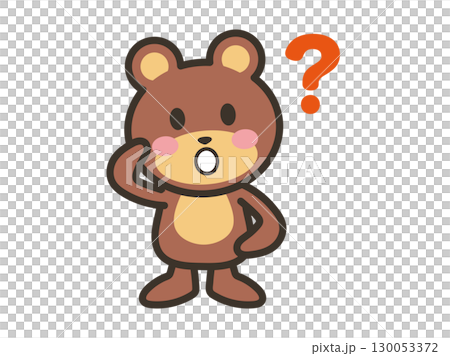 Wondering cute bear character illustration 130053372
