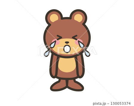 大泣きするかわいいクマのキャラクターイラスト 130053374