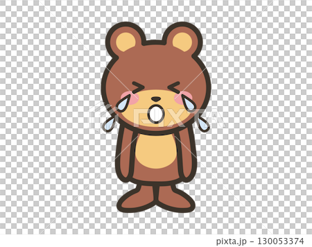 大泣きするかわいいクマのキャラクターイラスト 130053374