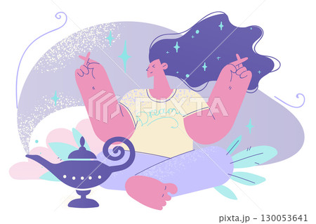 Making wish, dreaming, magic concept 130053641