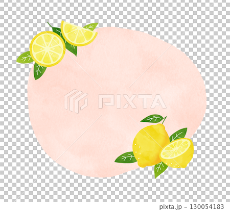 檸檬的清爽水彩畫框架插圖 130054183