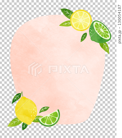 A refreshing watercolor frame illustration of lemons and limes A refreshing watercolor frame illustration of lemons and limes 130054187