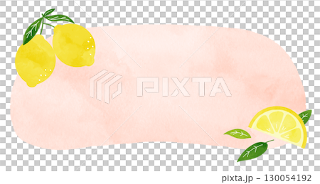 檸檬的清爽水彩畫框架插圖 130054192