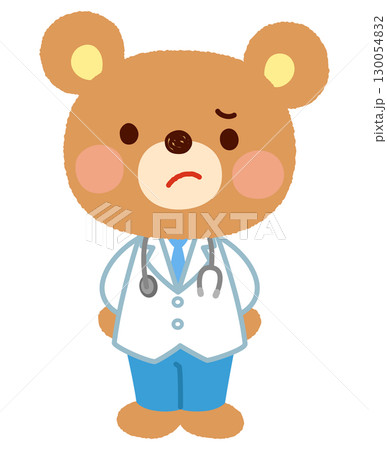 クマのお医者さん 考える表情 疑問 質問 クマのお医者さん 考える表情 疑問 質問 130054832