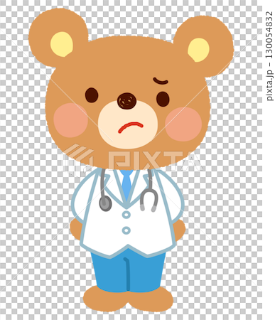 クマのお医者さん 考える表情 疑問 質問 クマのお医者さん 考える表情 疑問 質問 130054832