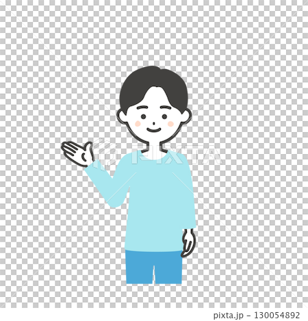 手で指す男の子イラスト 手で指す男の子イラスト 130054892