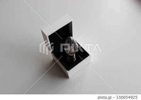 Filament Bulb In Gift Case Studio Isolated Concept Photo  130054925