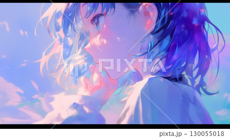横を向く女性 130055018