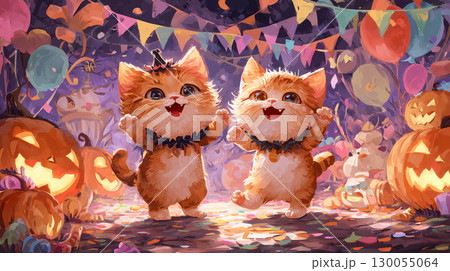 子猫のハロウィンパーティー 130055064