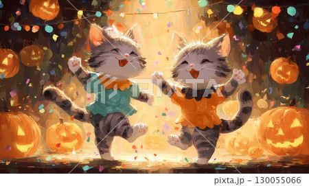 子猫のハロウィンパーティー 130055066