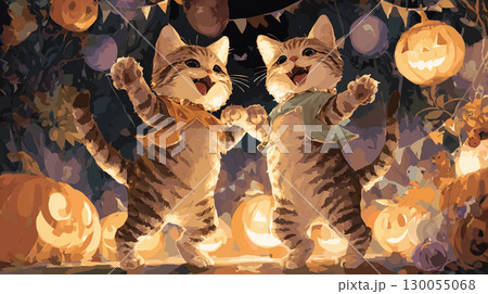 子猫のハロウィンパーティー 130055068