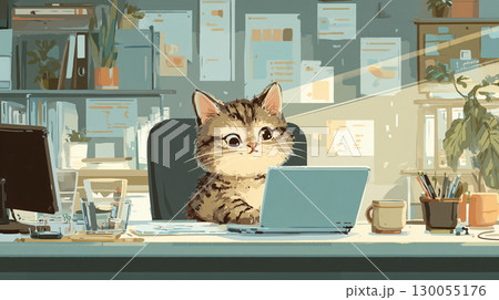 猫のデスクワーク 猫のデスクワーク 130055176