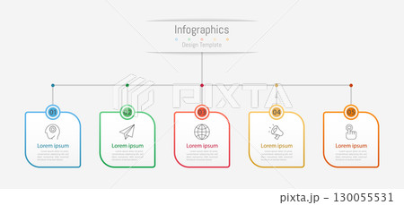 Infographic 5 options design elements for your business data. Vector Illustration. 130055531