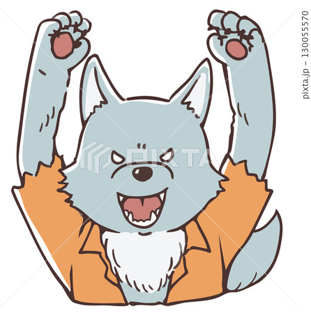 ハロウィンの狼男のバストアップ 130055570